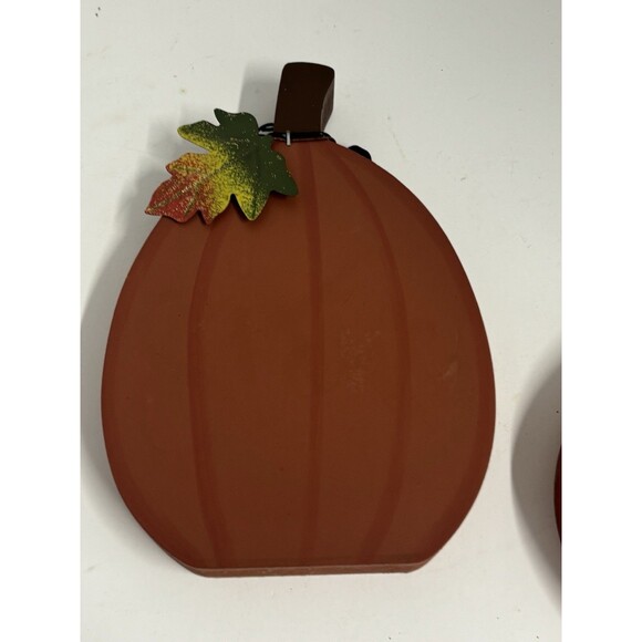 3 Piece Pumpkin Lot Vintage Welcome Sign Free standing Pumpkins - Picture 5 of 9